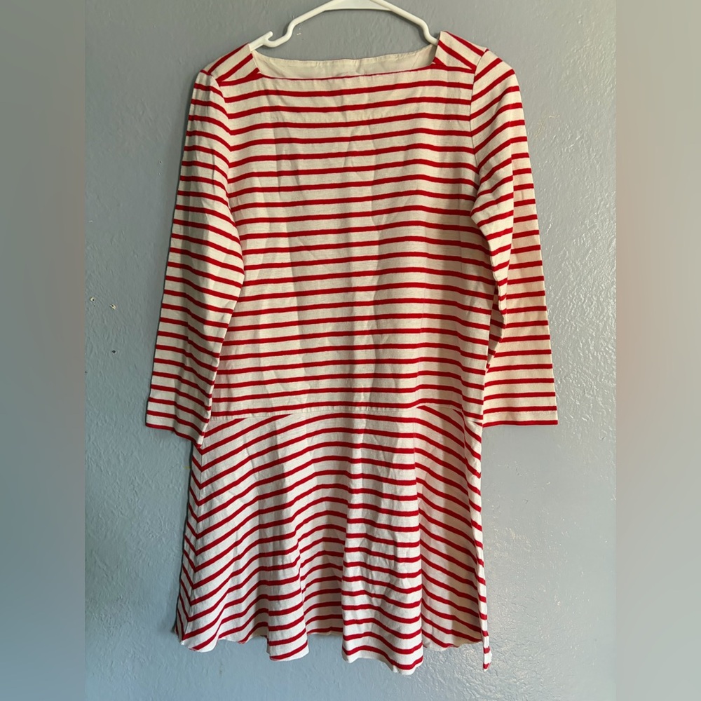 TORY BURCH Drop Waist Nautical Linen‎ Shift Dress - Size M. - Picture 7 of 7